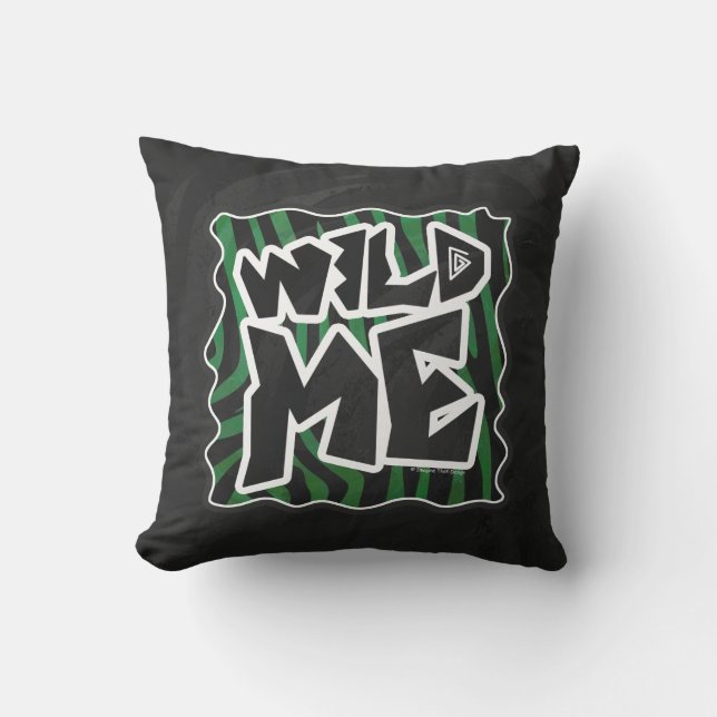 Wild me Green en Black Zebra Pattern Kussen (Voorkant)