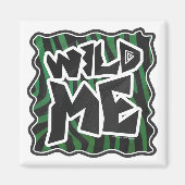 Wild me Green en Black Zebra Pattern Magneet (Voorkant)