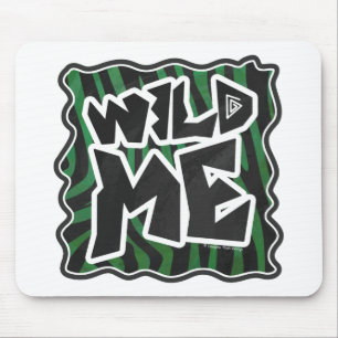Wild me Green en Black Zebra Pattern Muismat