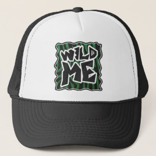 Wild me Green en Black Zebra Pattern Trucker Pet