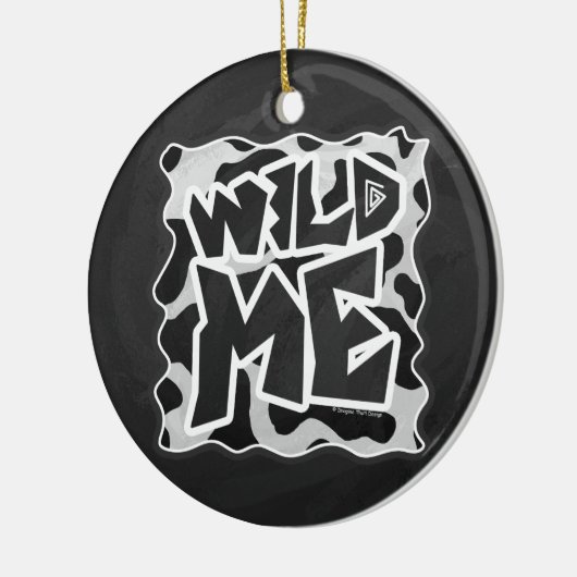 Wild Me Koe Black en White Keramisch Ornament (Links)