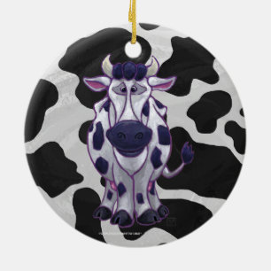 Wild Me Koe Black en White Keramisch Ornament