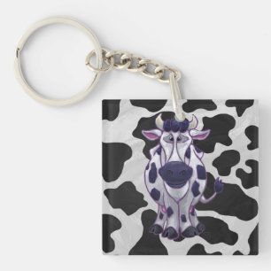Wild Me Koe Black en White Sleutelhanger