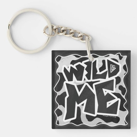 Wild Me Koe Black en White Sleutelhanger (voorkant)