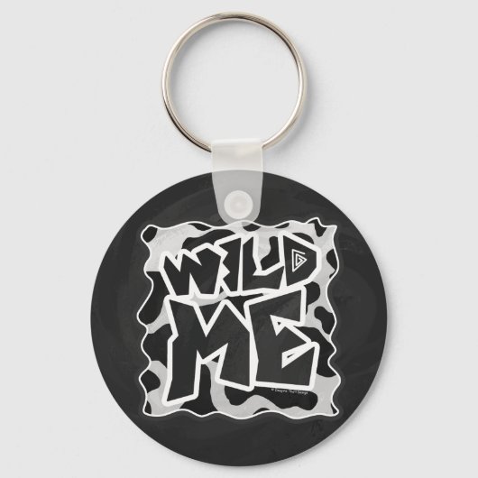 Wild Me Koe Black en White Sleutelhanger (Voorkant)