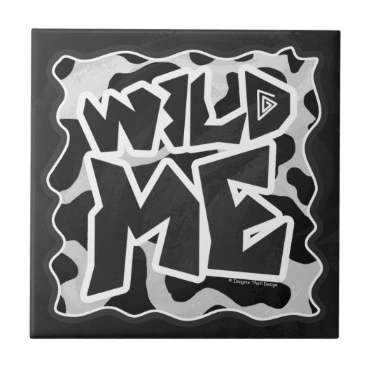 Wild Me Koe Black en White Tegeltje (Voorkant)