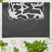 Wild Me Koe Black en White Theedoek (Gevouwen)