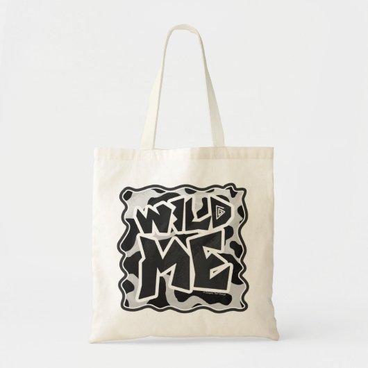 Wild Me Koe Black en White Tote Bag (Voorkant)