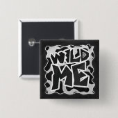 Wild Me Koe Black en White Vierkante Button 5,1 Cm (Voorkant /achterkant)