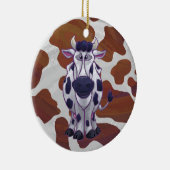 Wild me Koe Brown en White Print Keramisch Ornament (Rechts)