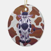 Wild me Koe Brown en White Print Keramisch Ornament (Links)