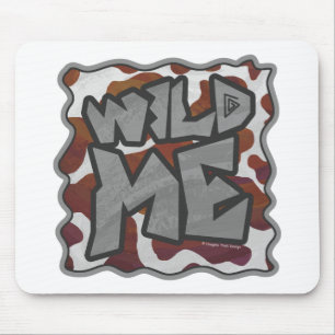 Wild me Koe Brown en White Print Muismat
