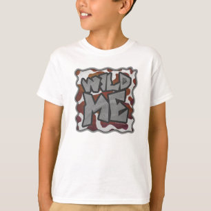 Wild me Koe Brown en White Print T-shirt