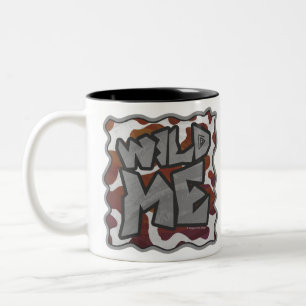 Wild me Koe Brown en White Print Tweekleurige Koffiemok