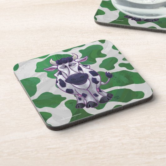 Wild me Koe Groene en Witte Druk Drankjes Onderzetter (Linkerzijde)