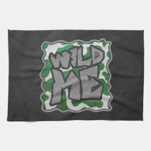 Wild me Koe Groene en Witte Druk Theedoek