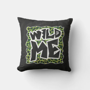 Wild me Leopard Black en Green Design Kussen