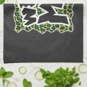 Wild me Leopard Black en Green Design Theedoek (Gevouwen)