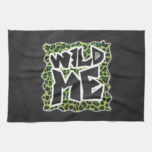 Wild me Leopard Black en Green Design Theedoek (Horizontaal)