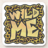 Wild me Leopard Brown and Yellow Print Bier Onderzetter (Voorkant)