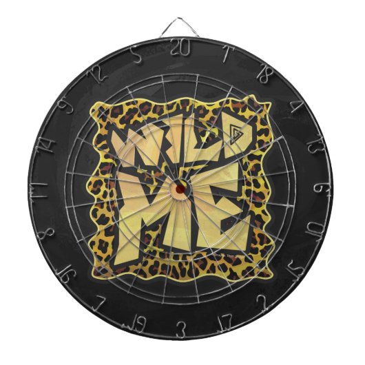 Wild me Leopard Brown and Yellow Print Dartbord (Voorkant)