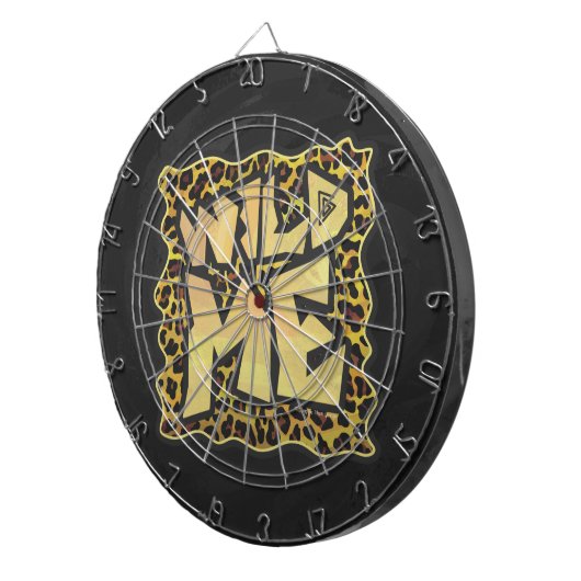 Wild me Leopard Brown and Yellow Print Dartbord (Voorkant Rechts)