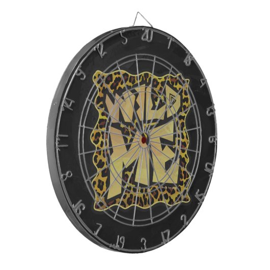 Wild me Leopard Brown and Yellow Print Dartbord (Voorkant Links)