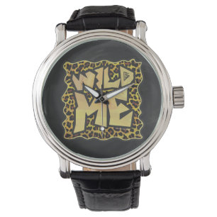 Wild me Leopard Brown and Yellow Print Horloge
