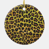 Wild me Leopard Brown and Yellow Print Keramisch Ornament (Achterkant)