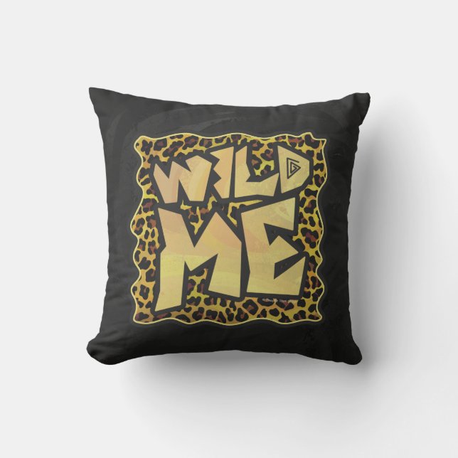 Wild me Leopard Brown and Yellow Print Kussen (Voorkant)
