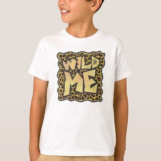 Wild me Leopard Brown and Yellow Print T-shirt (Voorkant)
