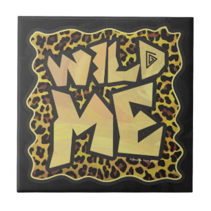 Wild me Leopard Brown and Yellow Print Tegeltje