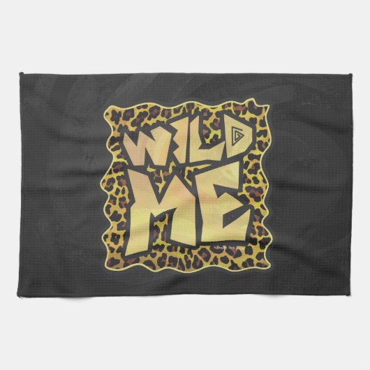 Wild me Leopard Brown and Yellow Print Theedoek (Horizontaal)