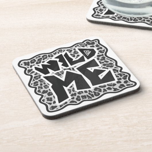 Wild Me Leopard White en Black Bier Onderzetter (Linkerzijde)