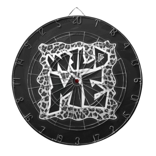 Wild Me Leopard White en Black Dartbord (Voorkant)