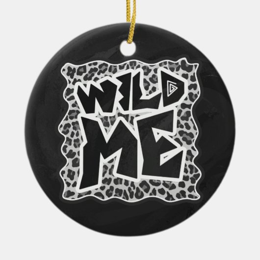 Wild Me Leopard White en Black Keramisch Ornament (Voorkant)