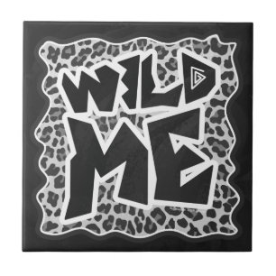 Wild Me Leopard White en Black Tegeltje