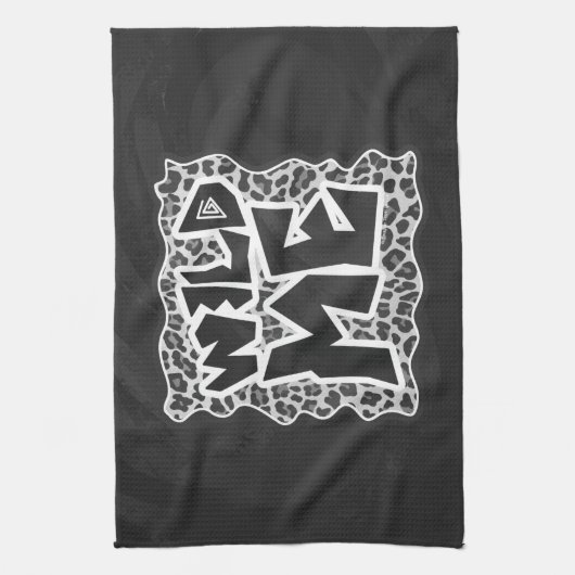 Wild Me Leopard White en Black Theedoek (Verticaal)