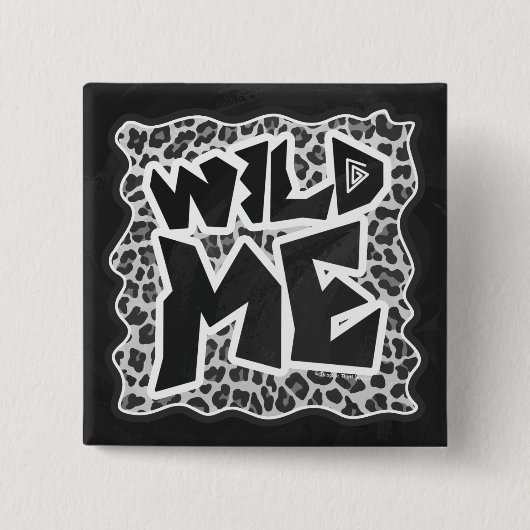 Wild Me Leopard White en Black Vierkante Button 5,1 Cm (Voorkant)