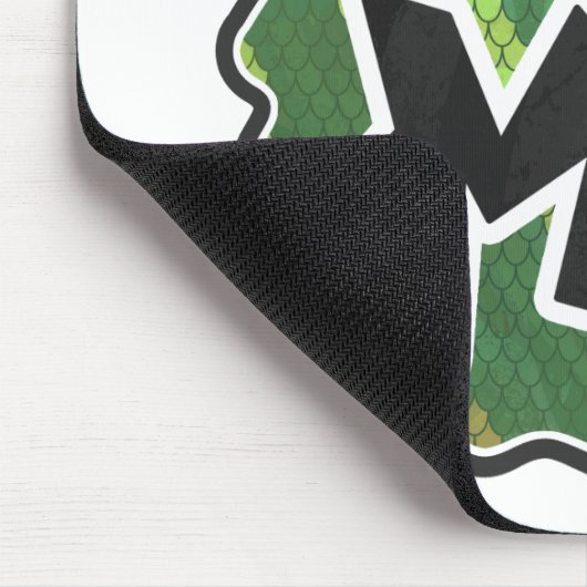 Wild me Snake Black en Green Print Muismat (Hoek)