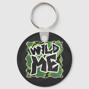 Wild me Snake Black en Green Print Sleutelhanger
