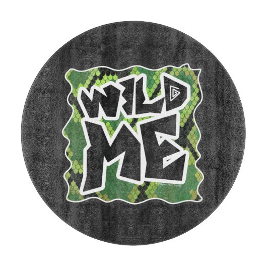 Wild me Snake Black en Green Print Snijplank (Voorkant)