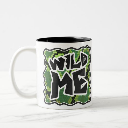 Wild me Snake Black en Green Print Tweekleurige Koffiemok (Links)