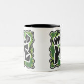 Wild me Snake Black en Green Print Tweekleurige Koffiemok (Center)