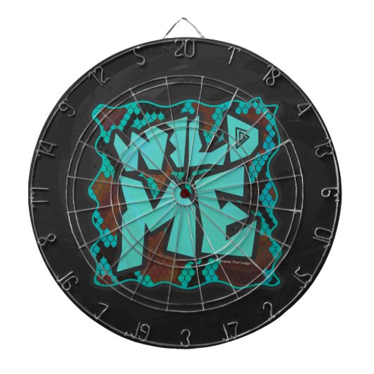 Wild me Snake Brown en Blauwgroen print Dartbord (Voorkant)