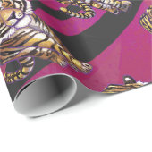 Wild Me Tiger Black en Roze Cadeaupapier (Rol Hoek)