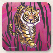 Wild Me Tiger Black en Roze Drankjes Onderzetter (Voorkant)