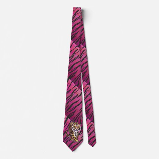 Wild Me Tiger Black en Roze Stropdas (Voorkant)