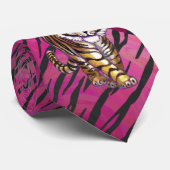 Wild Me Tiger Black en Roze Stropdas (Opgerold)