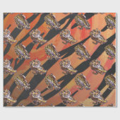Wild Me Tiger Hot oranje en zwart afdrukken Cadeaupapier (Vlak)